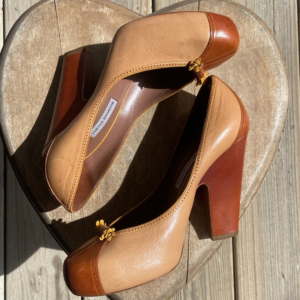 Tabitha Simmons Dixie Two-Tone Platform High Heel… - image 3